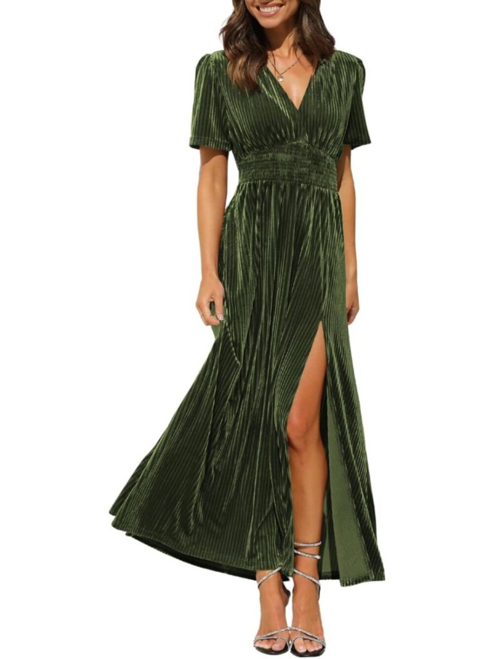 Elegant Velvet Maxi Dress for Women | Fall Formal Wedding Guest & Cocktail